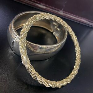 Elegant Gold and Silver Bangle Set